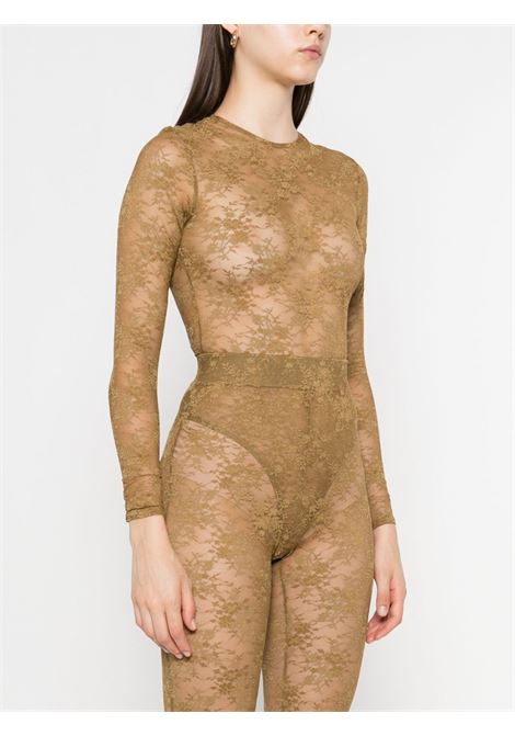 Body a maniche lunghe in pizzo in verde khaki Alex perry - donna ALEX PERRY | BY050PF25KHK